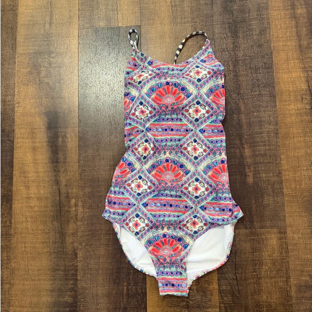 NWT Divinita Sole Swim Collection Tribal Print One Piece Swimsuit Size Large